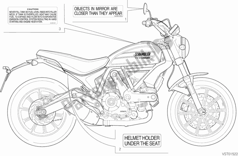 Todas las partes para Posizionamento Targhette de Ducati Scrambler Sixty2 Thailand USA 400 2017